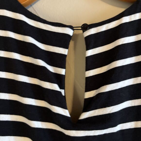 Elevenses Anthropologie Shorts Romper Black White Nautical Stripe‎ Size M - Picture 11 of 15